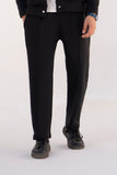 BLACK - PLEATED STRAIGTH TROUSER