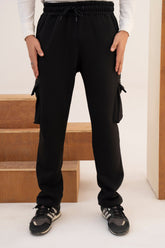 BLACK 5-POCKET CARGO TROUSER