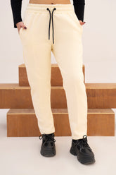 CREAM - PLEATED STRAIGTH TROUSER