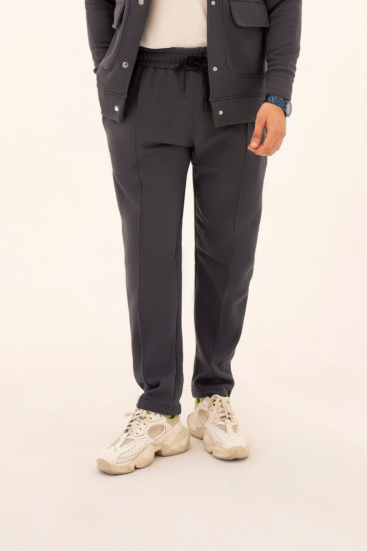 STEEL GRAY - PLEATED STRAIGTH TROUSER