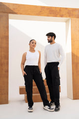 BLACK 5-POCKET CARGO TROUSER