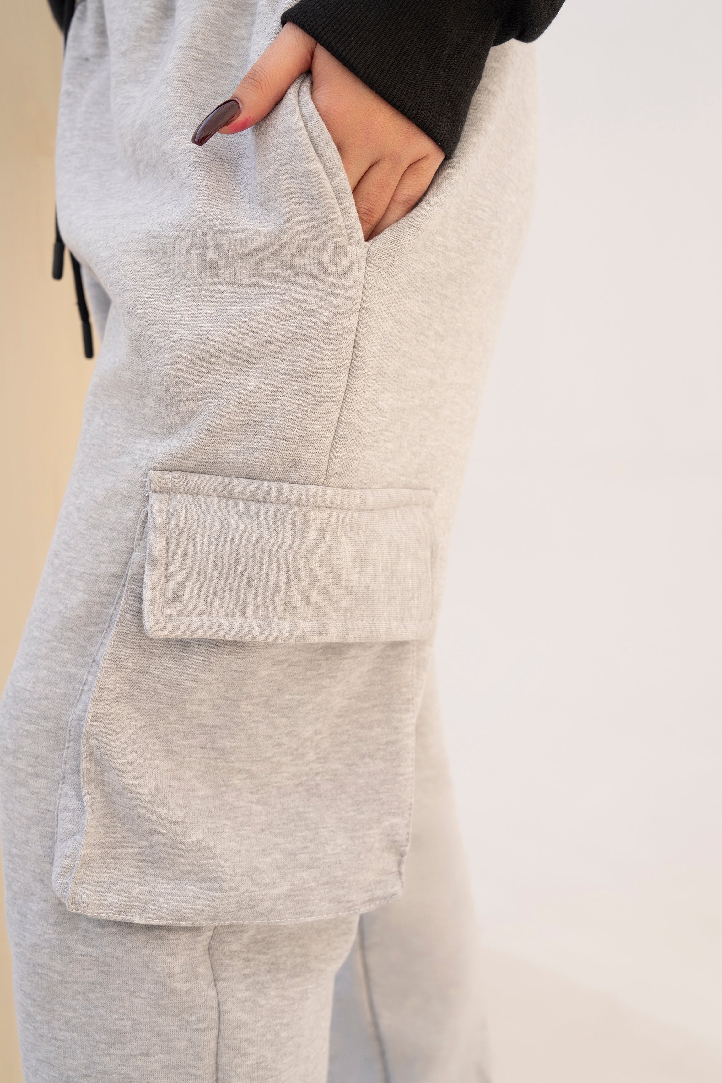 HEATHER GRAY 5-POCKET CARGO TROUSER