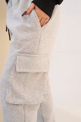 HEATHER GRAY 5-POCKET CARGO TROUSER