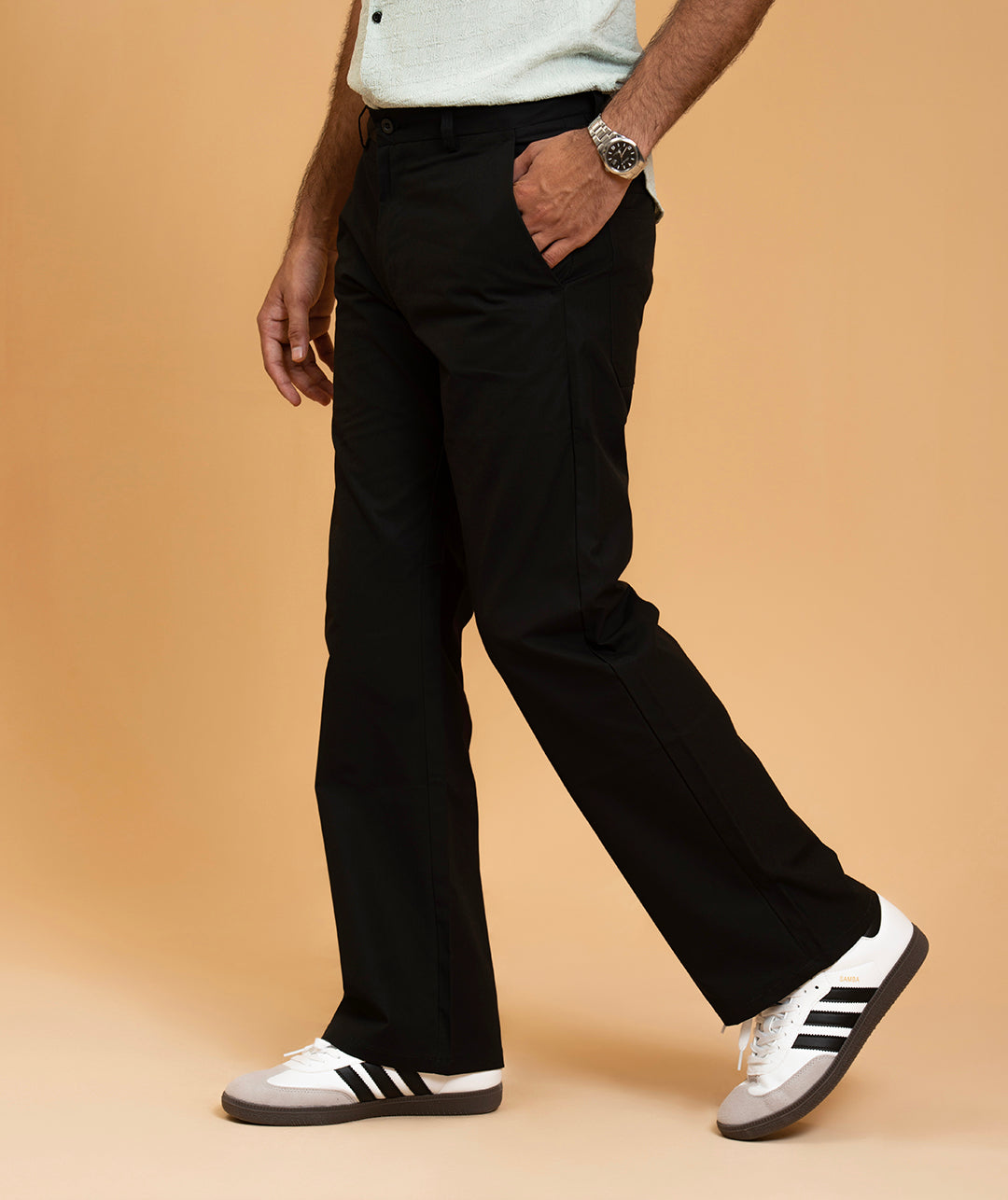 ESSENTIAL BLACK KOREAN SLACKS