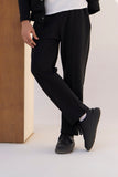 BLACK - PLEATED STRAIGTH TROUSER
