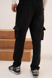 BLACK 5-POCKET CARGO TROUSER