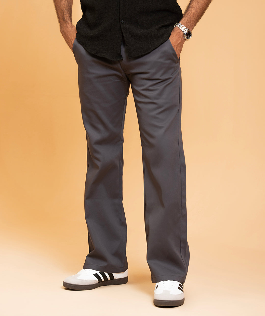 ESSENTIAL GRAY KOREAN SLACKS