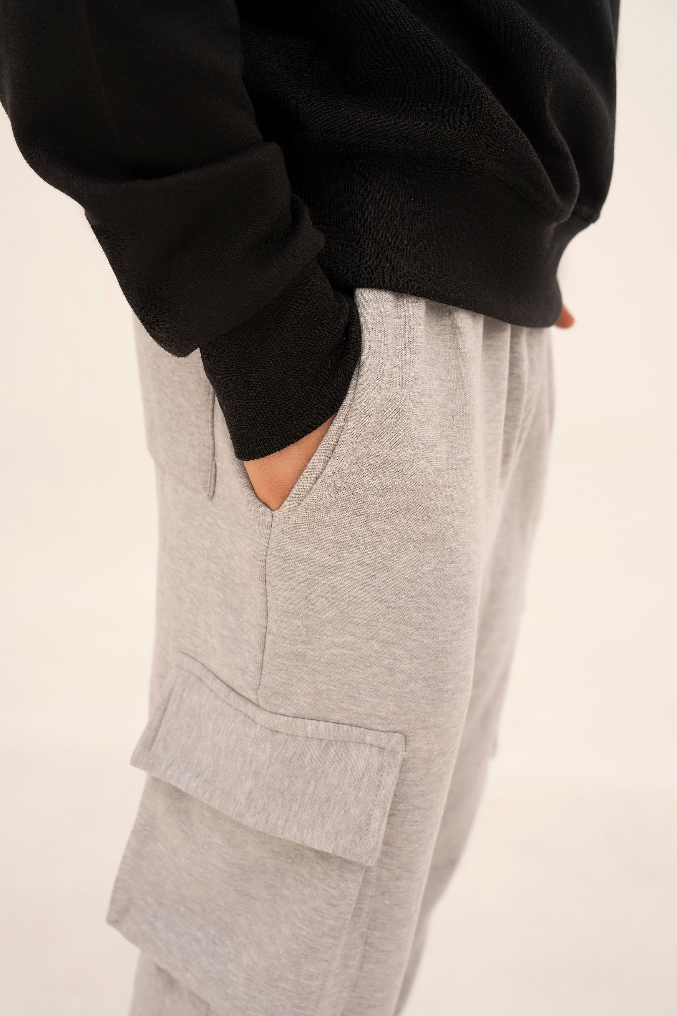 HEATHER GRAY 5-POCKET CARGO TROUSER