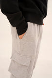 HEATHER GRAY 5-POCKET CARGO TROUSER