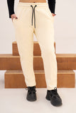 CREAM - PLEATED STRAIGTH TROUSER