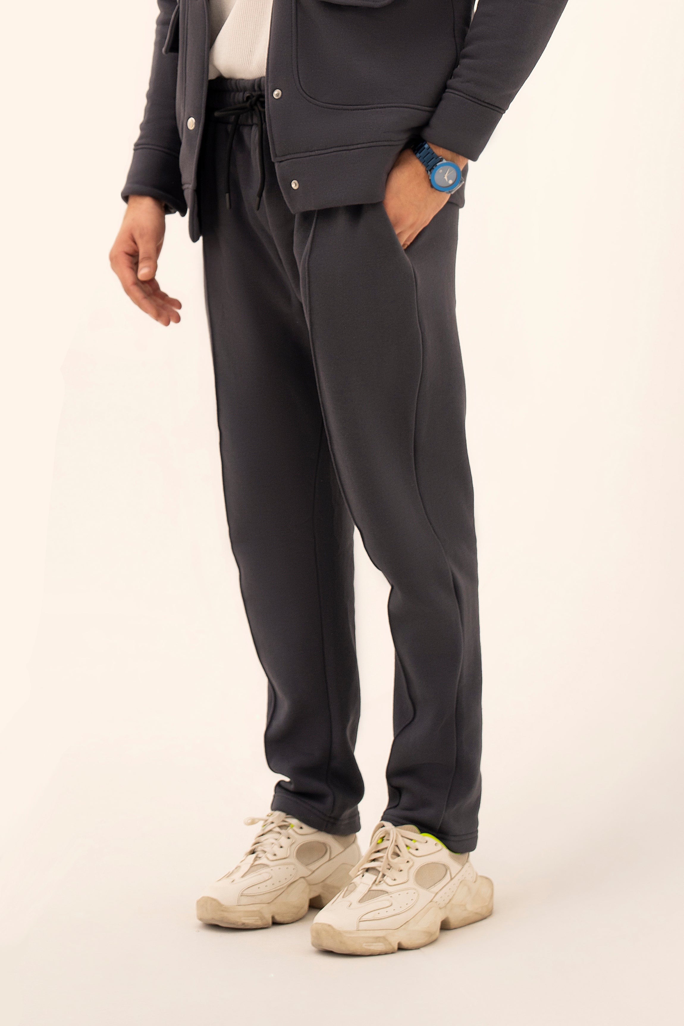 STEEL GRAY - PLEATED STRAIGTH TROUSER