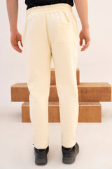 CREAM - PLEATED STRAIGTH TROUSER