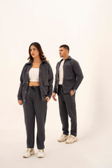 STEEL GRAY - PLEATED STRAIGTH TROUSER