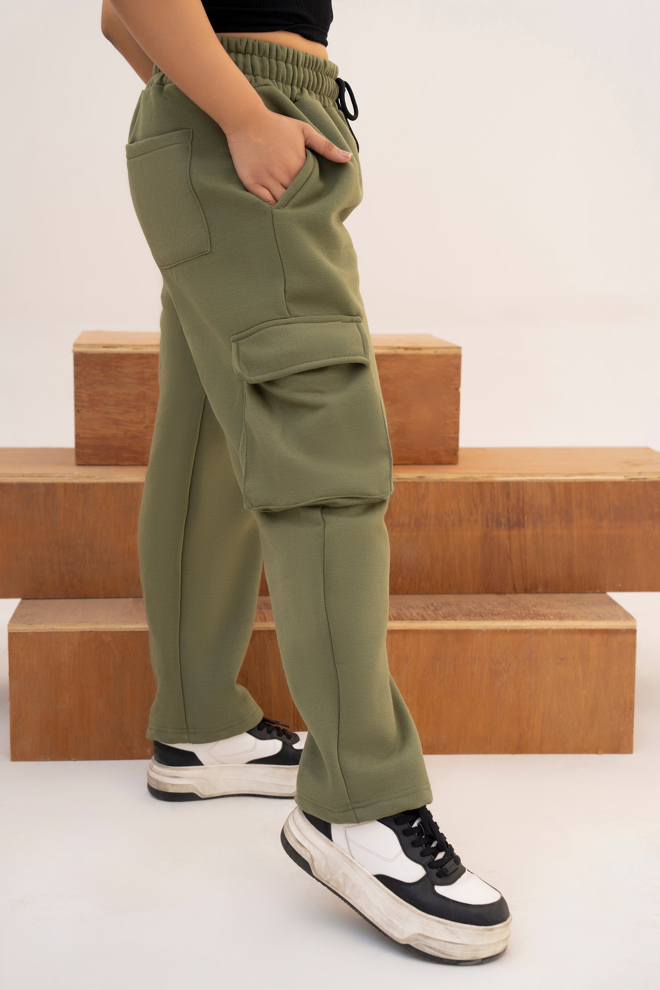 OLIVE 5-POCKET CARGO TROUSER